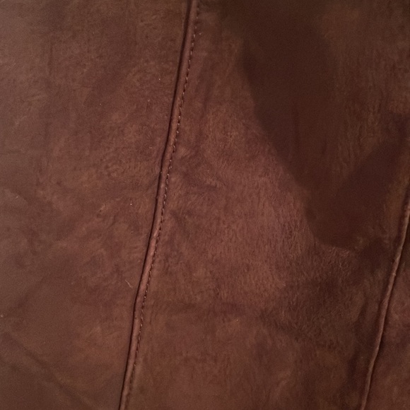 US 0 Ecote Brown Leather Miniskirt - Picture 4 of 4